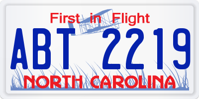 NC license plate ABT2219