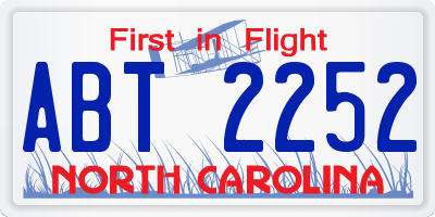 NC license plate ABT2252