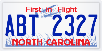 NC license plate ABT2327
