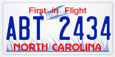 NC license plate ABT2434