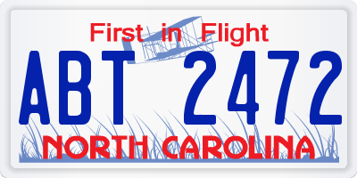 NC license plate ABT2472