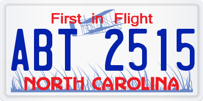 NC license plate ABT2515