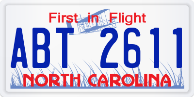 NC license plate ABT2611