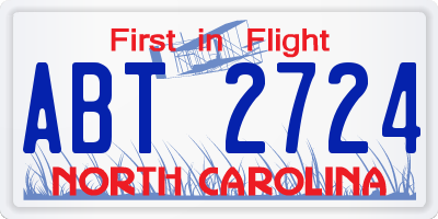 NC license plate ABT2724