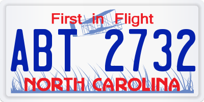 NC license plate ABT2732