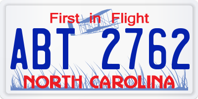 NC license plate ABT2762