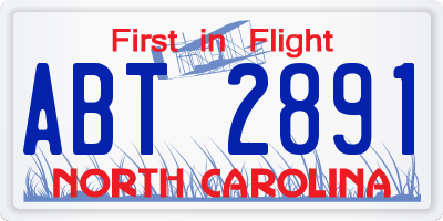 NC license plate ABT2891