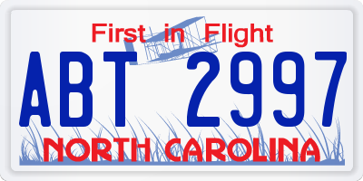 NC license plate ABT2997