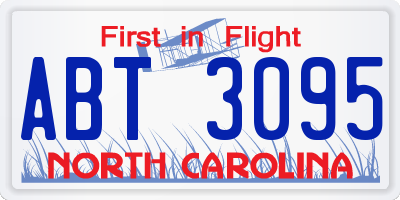 NC license plate ABT3095