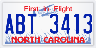 NC license plate ABT3413