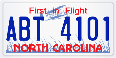 NC license plate ABT4101