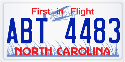 NC license plate ABT4483