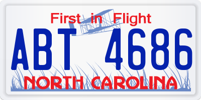 NC license plate ABT4686