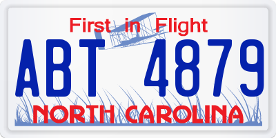 NC license plate ABT4879