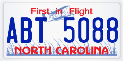 NC license plate ABT5088