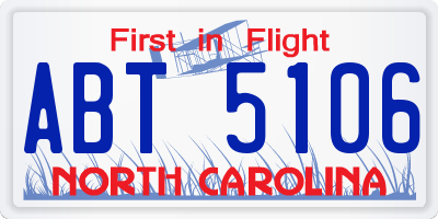 NC license plate ABT5106