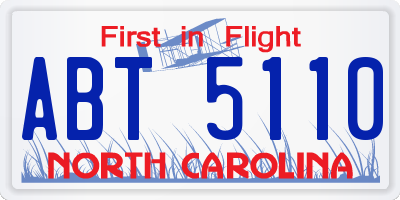 NC license plate ABT5110