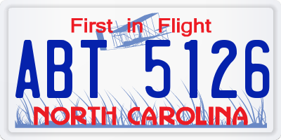 NC license plate ABT5126