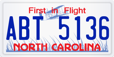 NC license plate ABT5136