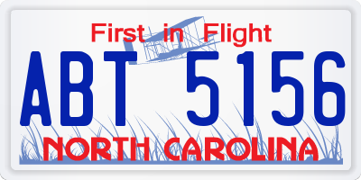 NC license plate ABT5156