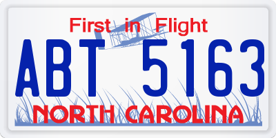 NC license plate ABT5163