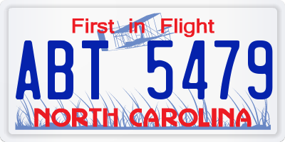 NC license plate ABT5479