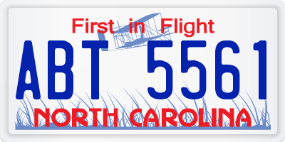 NC license plate ABT5561