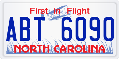NC license plate ABT6090