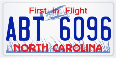 NC license plate ABT6096