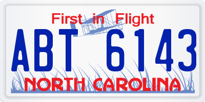 NC license plate ABT6143