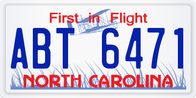 NC license plate ABT6471