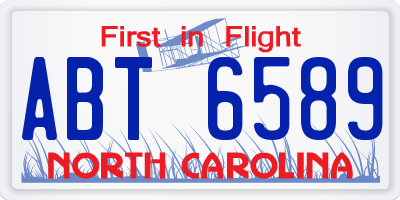 NC license plate ABT6589