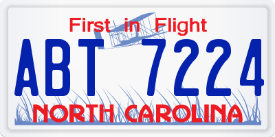 NC license plate ABT7224