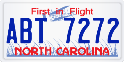 NC license plate ABT7272
