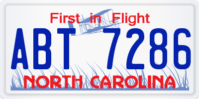 NC license plate ABT7286