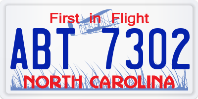 NC license plate ABT7302