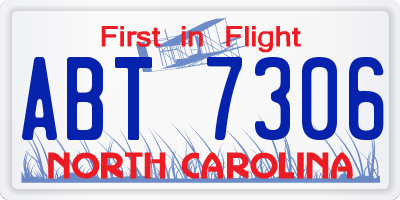 NC license plate ABT7306