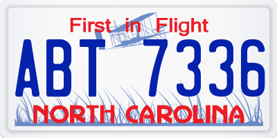 NC license plate ABT7336