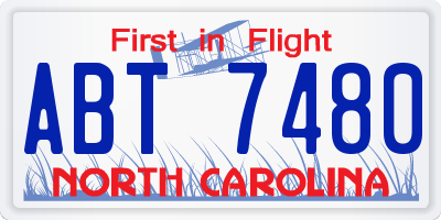 NC license plate ABT7480