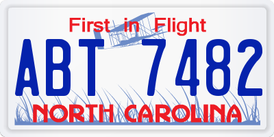 NC license plate ABT7482