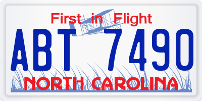 NC license plate ABT7490