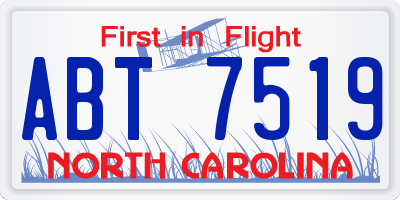 NC license plate ABT7519