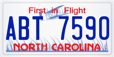 NC license plate ABT7590