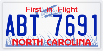 NC license plate ABT7691