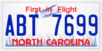 NC license plate ABT7699