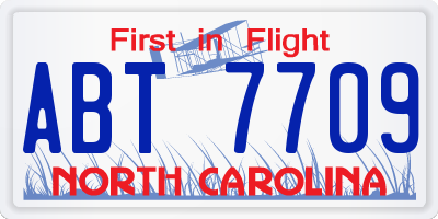 NC license plate ABT7709