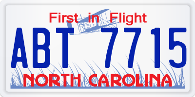 NC license plate ABT7715