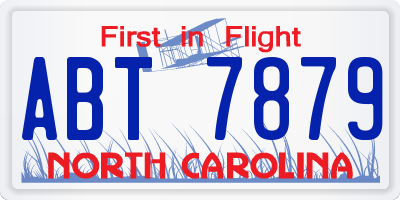 NC license plate ABT7879