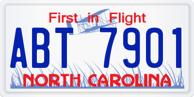 NC license plate ABT7901