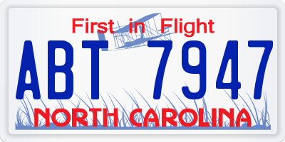 NC license plate ABT7947